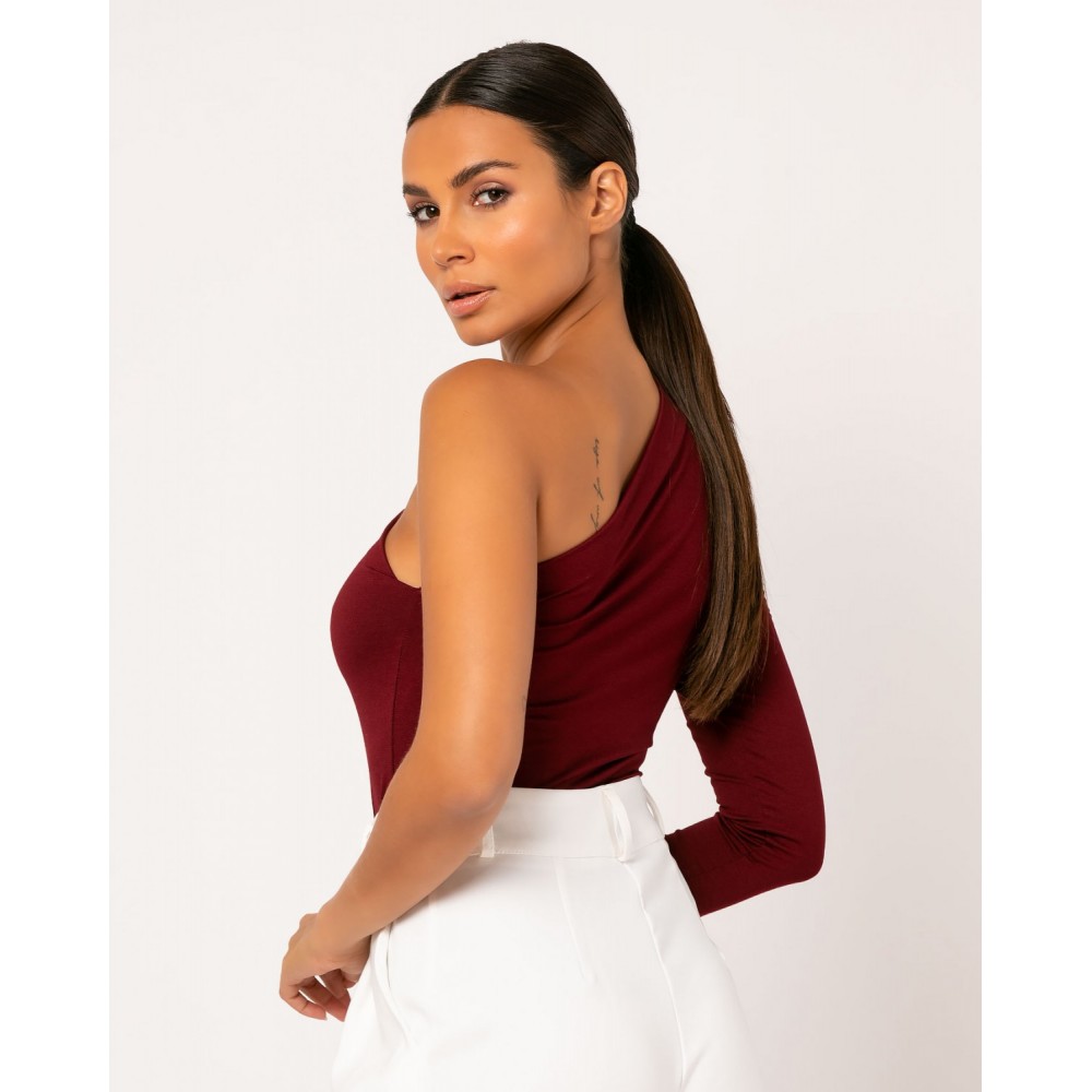 One Shoulder Top / RED BLOUSES